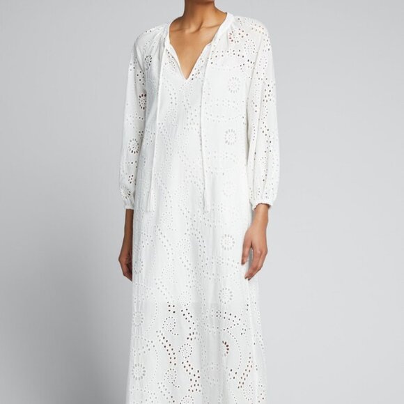 Kobi Halperin Eve Eyelet White Cotton Maxi Dress. Size XS - Picture 1 of 10